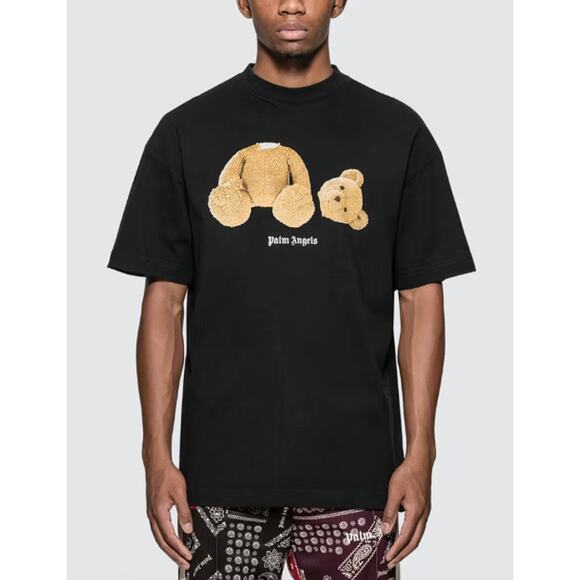 Palm Angels Shirt Men Large Kill The Bear T Shirt Black Tee Logo Designer Street - Picture 1 of 9